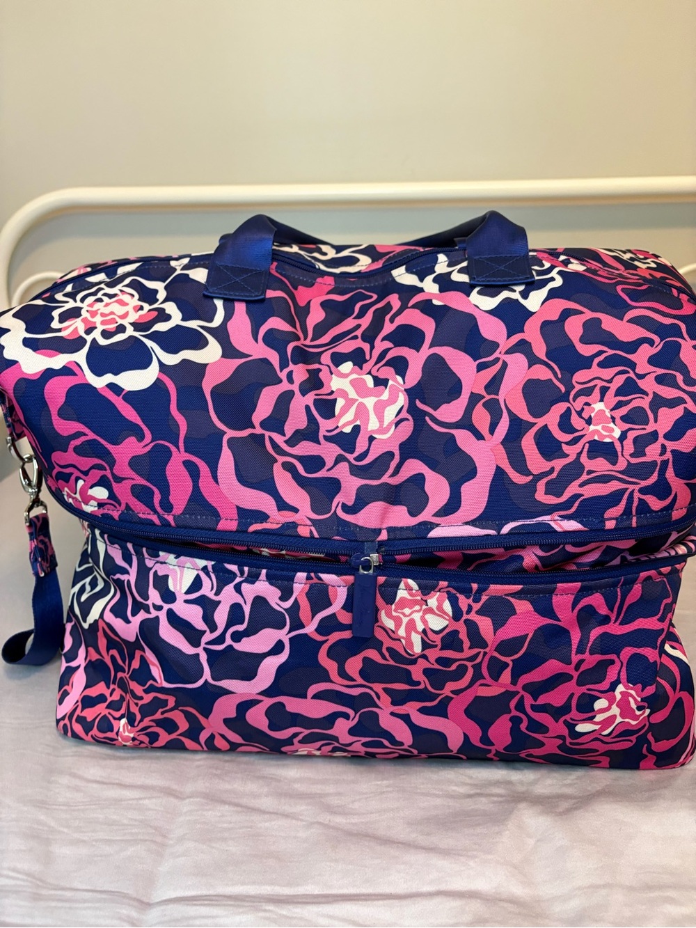 Vera Bradley Pink Floral Expandable Weekender Duffel Travel Bag - Picture 5 of 12